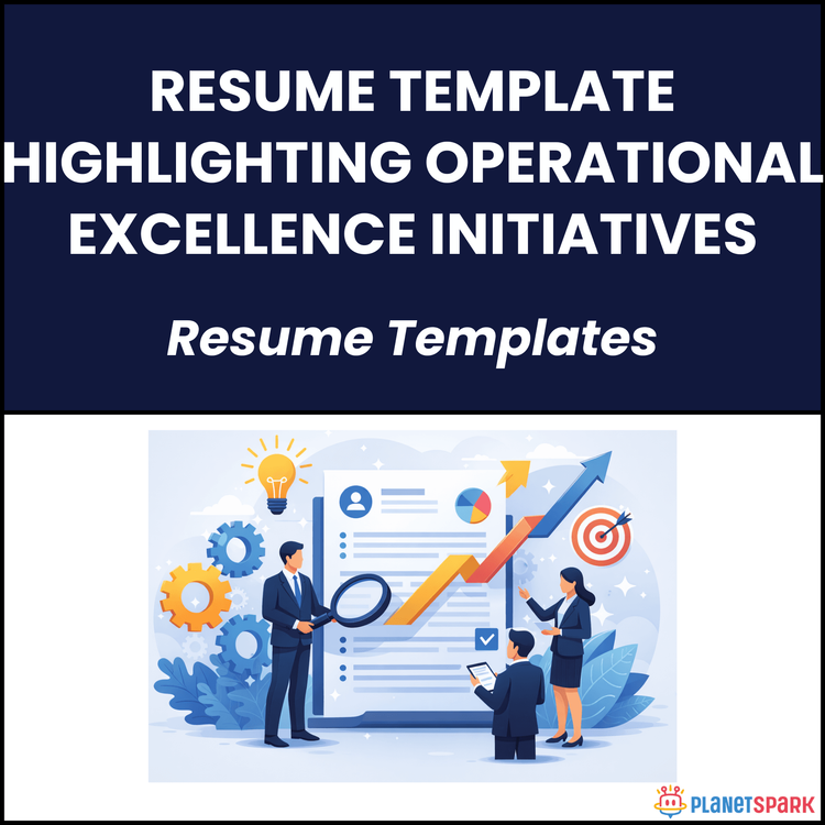 Resume Template Highlighting Operational Excellence Initiatives