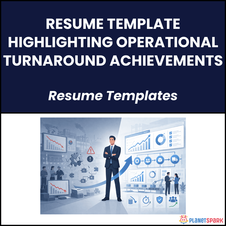 Resume Template Highlighting Operational Turnaround Achievements