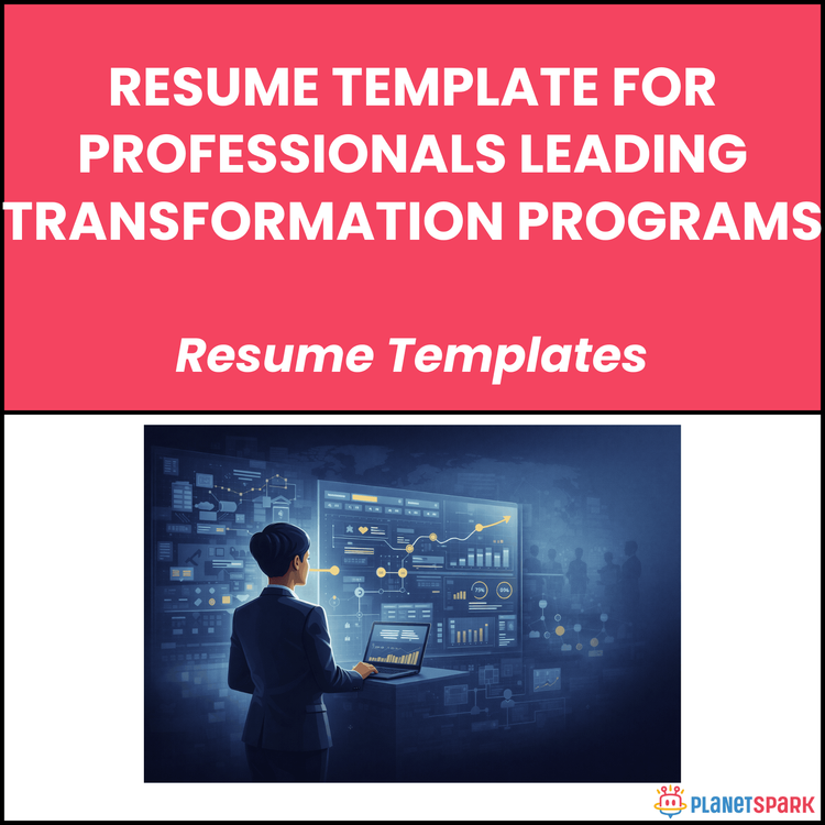Resume Template for Professionals Leading Transformation Programs