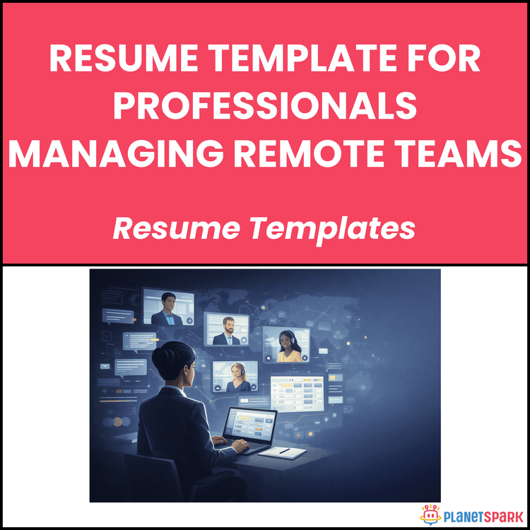 Resume Template for Professionals Managing Remote Teams