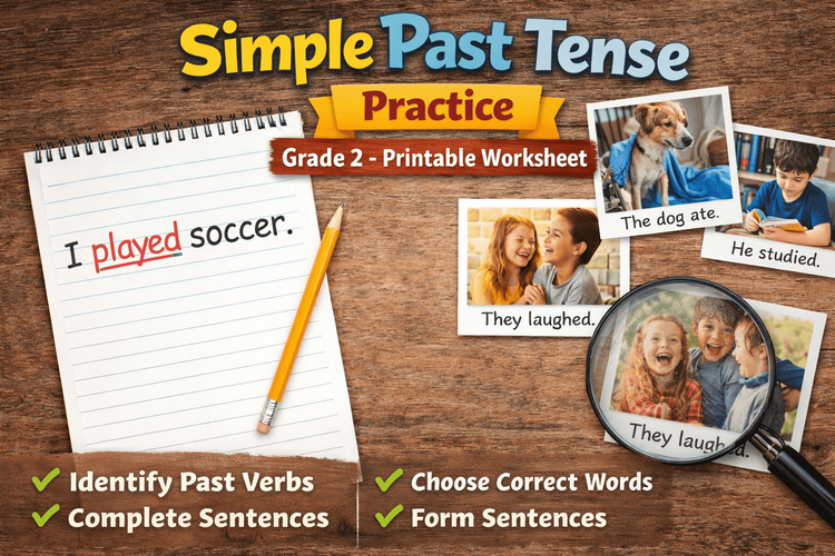 Simple Past Tense Practice for Grade 2 – Printable Worksheet