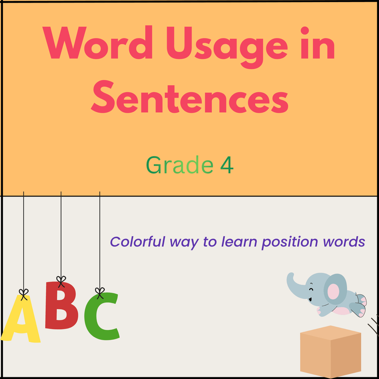 Word Usage in Sentences For Class 4: Worksheet