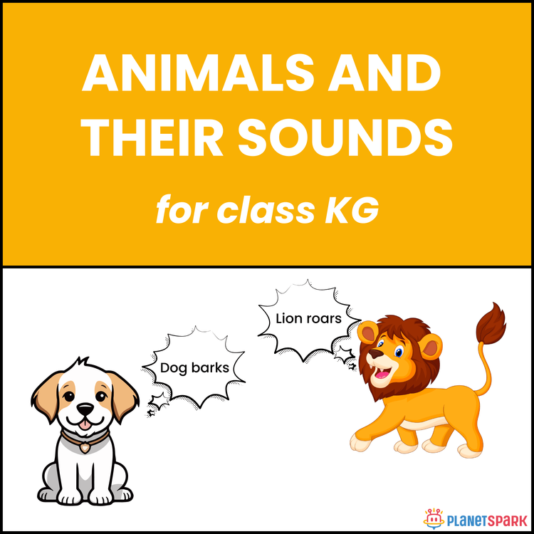 KG Grammar Worksheet on Animals and Their Sounds