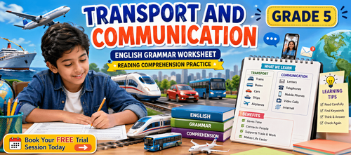 Transport and Communication Printable Worksheet for Grade 5 Students