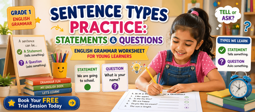 Sentence Types Practice: Statements & Questions – Grade 1