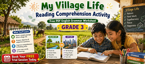 Free PDF Writing Activity on My Village Life for Grade 3