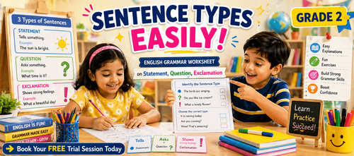 Grade 2 Sentence Types Worksheet With Questions & Exclamations