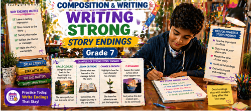 Class 7 Writing Strong Endings Worksheet: Free PDF