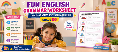 Trace and Write Sentences Activities for KG Students