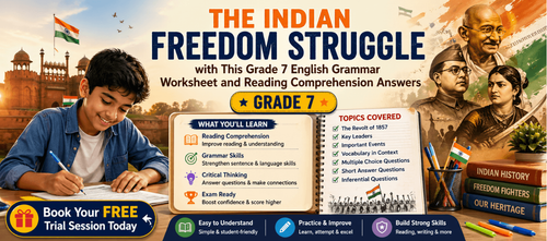 Grade 7 Indian Freedom Struggle Questions & Answers Worksheet