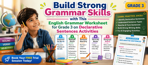 Declarative Sentences Activities for English Students in Grade 3
