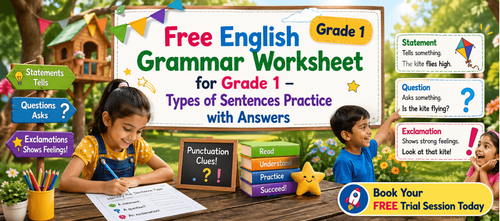 Grade 1 Types of Sentences Worksheet With Examples