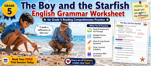 The Boy and the Starfish English Reading Exercises for Kids in Grade 5