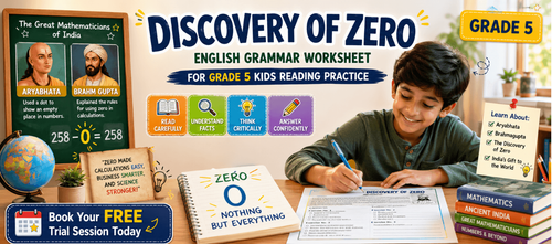 Discovery of Zero Math History Reading Practice for Grade 5 Kids