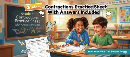Grade 4 Contractions Practice Sheet With Answers Included