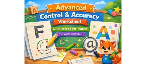 Advanced Control and Accuracy Worksheet to Strengthen KG Writing Skills