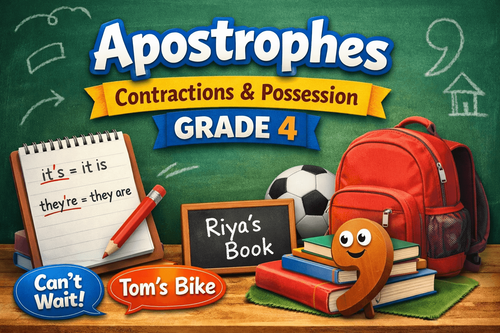 Apostrophes Rules & Practice – Class 4 Grammar Worksheet