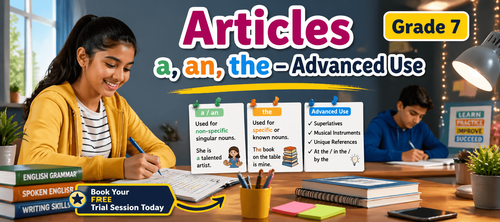 Articles (a, an, the – Advanced Use): Grammar Worksheet for Class 7 [Free PDF]