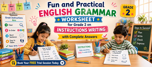 Best English Worksheet on Writing Instructions for Class 2