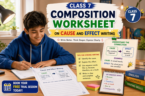 Class 7 Cause and Effect Writing Worksheet: Printable PDF