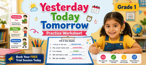 Class 1 Grammar Exercises on Time Words Usage