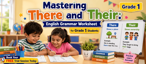 Class 1 Their and There Grammar Practice Worksheet