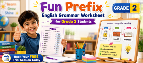 Class 2 Printable Prefix Practice Worksheet with Answers