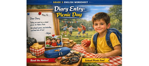 Class 3 English Worksheet Diary Entry Example & Practice