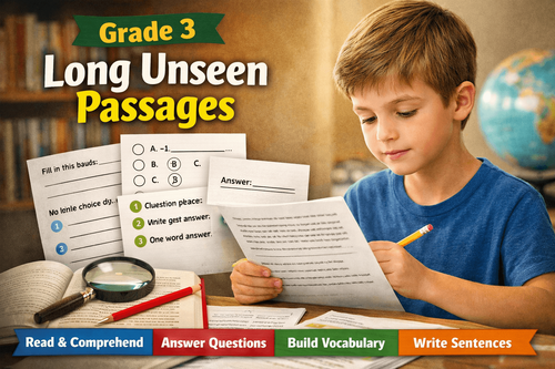 Class 3 English Worksheet to Improve Reading & Comprehension Skills