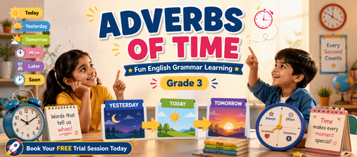 Class 3 Worksheet on Adverbs of Time for Daily Practice
