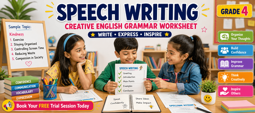 Class 4 Printable English Worksheet for Speech Writing Practice