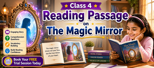 Class 4 Printable Reading Worksheet on The Magic Mirror