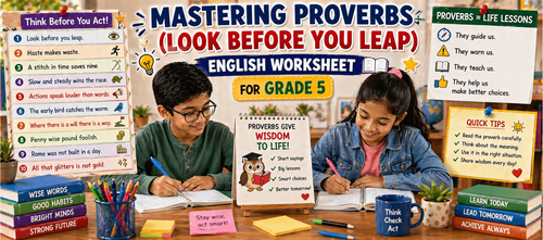 Class 5 English Worksheet on Proverbs: Look Before You Leap [Printable PDF]