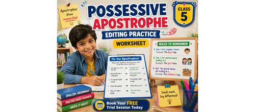 Class 5 Possessive Apostrophe Editing Practice Printable Worksheet