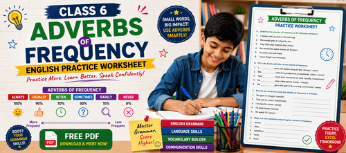 Class 6 Adverbs of Frequency English Practice Worksheet