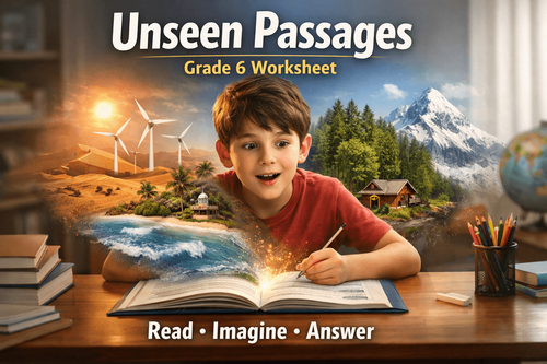 Class 6 English Comprehension Worksheet for Long Unseen Passages [PDF]