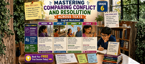 Class 6 Worksheet on Conflict vs Resolution in Texts [PDF for Kids]
