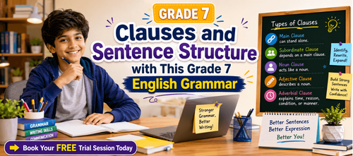 Class 7 Clauses and Sentence Structure Grammar Practice Sheet