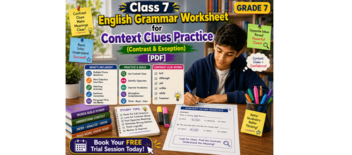 Class 7 English Grammar Worksheet for Context Clues Practice [PDF]