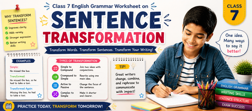 Sentence Transformation for Grade 7: Grammar Worksheet with Exercises