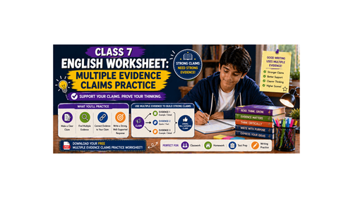 Class 7 English Worksheet: Multiple Evidence Claims Practice