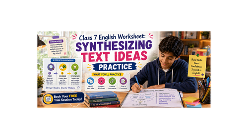 Class 7 English Worksheet: Synthesizing Text Ideas Practice