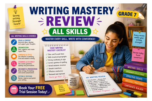 Class 7 Grammar Worksheet on Writing Mastery Review [Free PDF]