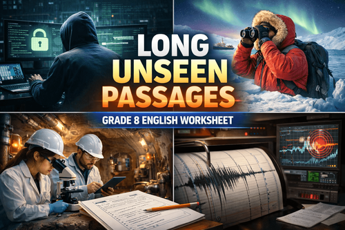 Class 8 English Worksheet for Long Unseen Passages [Advanced PDF]
