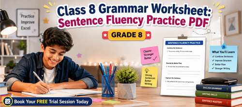 Class 8 Grammar Worksheet: Sentence Fluency Practice PDF