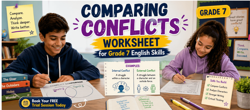Comparing Conflicts Worksheet for Grade 7 English Skills