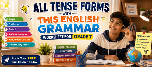 Complete English Tenses Worksheet for Class 7 Grammar Practice
