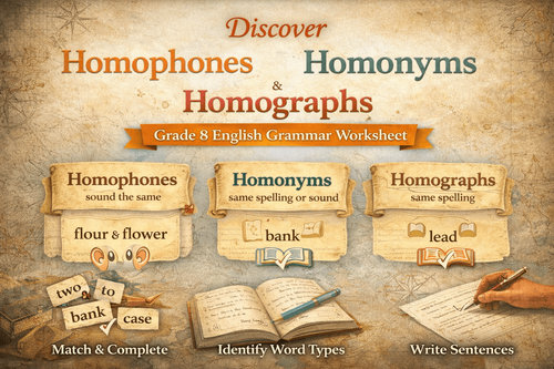 Complete Guide to Homophones, Homonyms & Homographs Grade 8