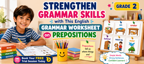 Easy Prepositions of Place Worksheet for Grade 2 Students