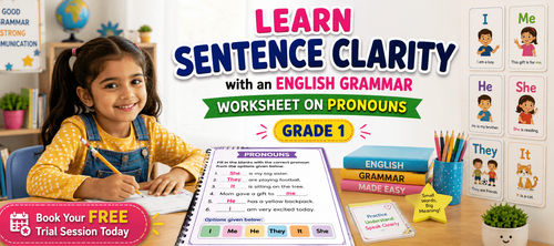 Easy Pronouns Worksheet for Class 1 English Grammar